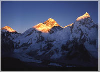 Mount Everest (8,850m; 29,028ft) and Nuptse 7,879m; 25,850ft)